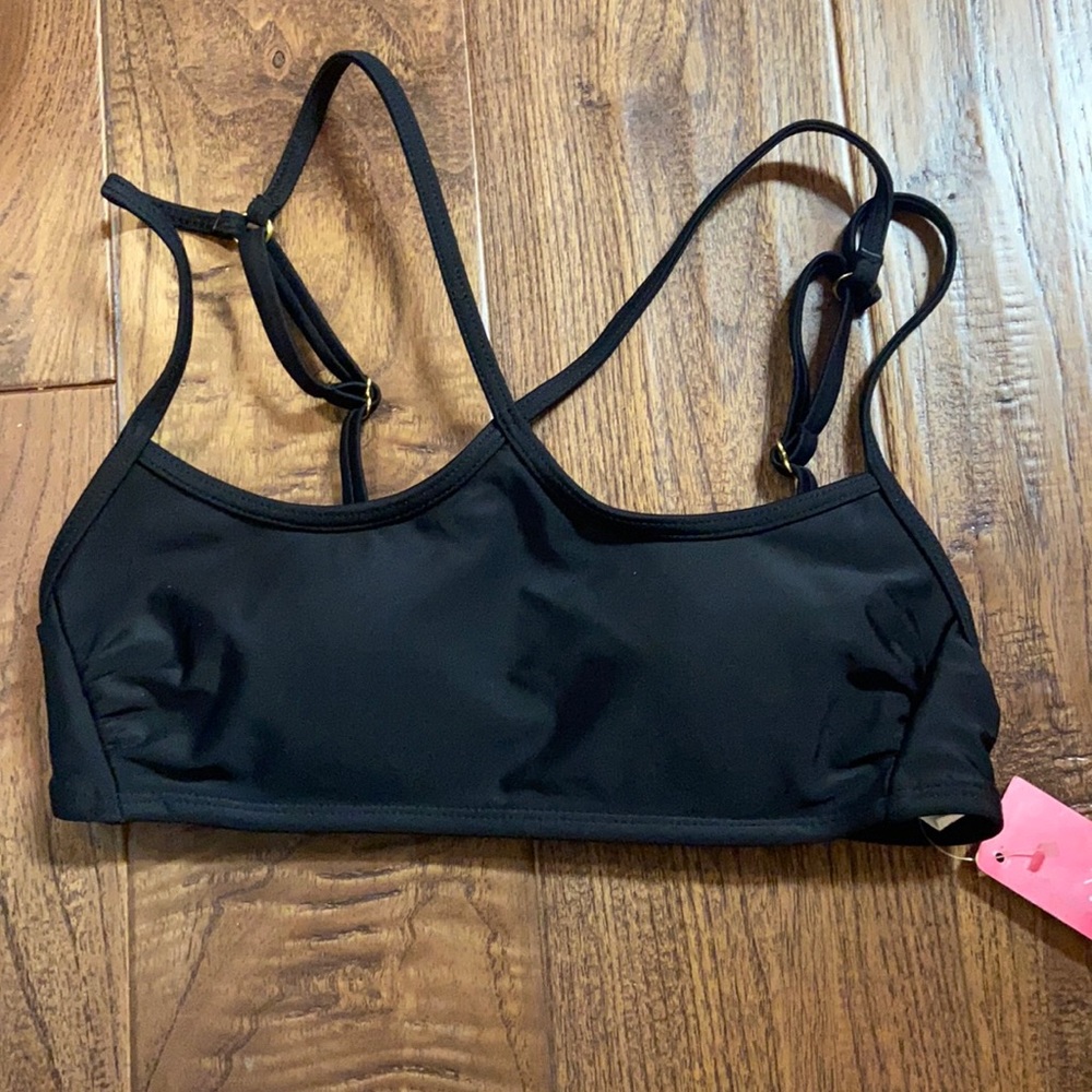 NWT Black Criss-Cross Bikini Top